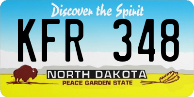 ND license plate KFR348