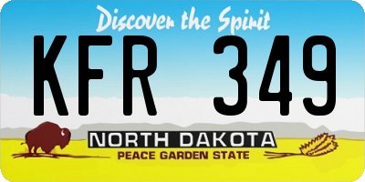 ND license plate KFR349