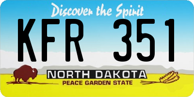 ND license plate KFR351