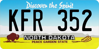 ND license plate KFR352