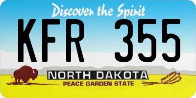 ND license plate KFR355