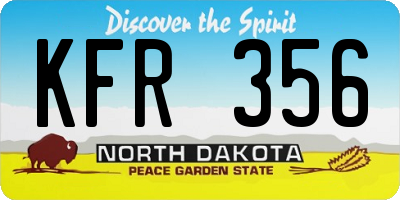 ND license plate KFR356