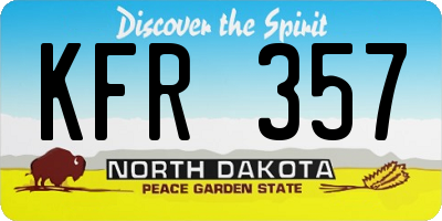ND license plate KFR357
