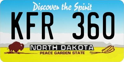 ND license plate KFR360
