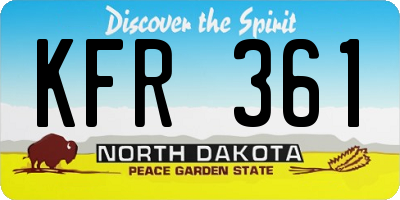 ND license plate KFR361