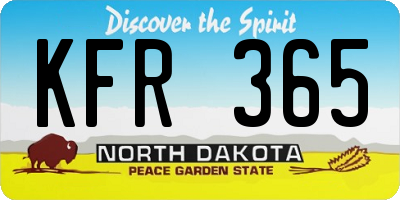 ND license plate KFR365