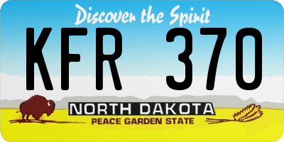 ND license plate KFR370