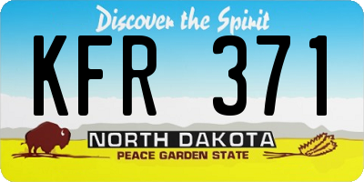 ND license plate KFR371