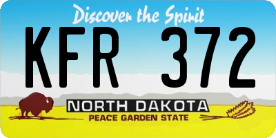 ND license plate KFR372