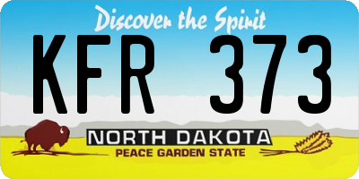 ND license plate KFR373