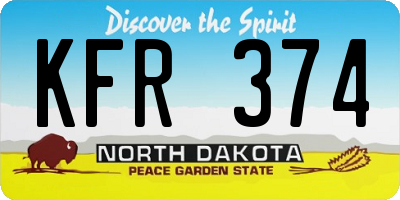 ND license plate KFR374