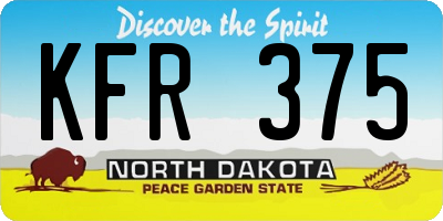 ND license plate KFR375