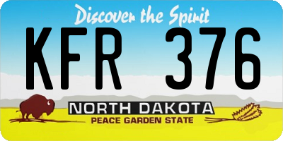 ND license plate KFR376