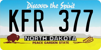 ND license plate KFR377