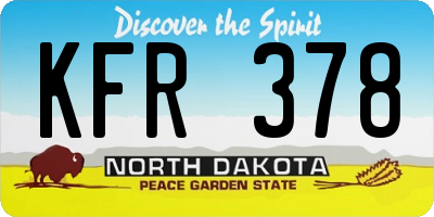 ND license plate KFR378