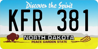 ND license plate KFR381