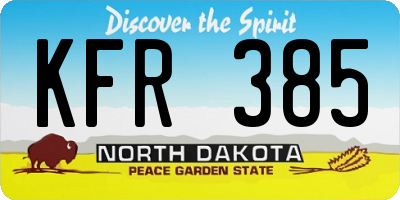 ND license plate KFR385