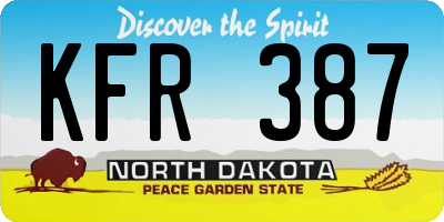 ND license plate KFR387