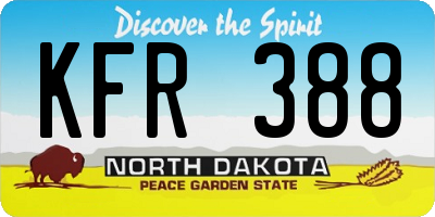 ND license plate KFR388