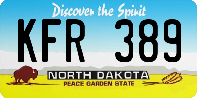 ND license plate KFR389