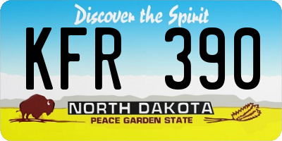 ND license plate KFR390
