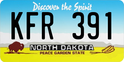 ND license plate KFR391