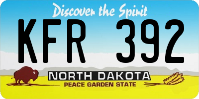 ND license plate KFR392