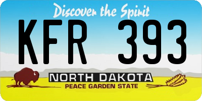 ND license plate KFR393