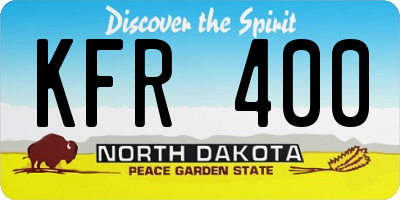 ND license plate KFR400