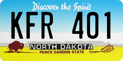 ND license plate KFR401