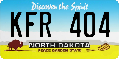 ND license plate KFR404