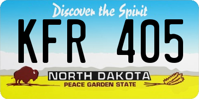ND license plate KFR405