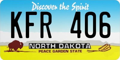 ND license plate KFR406