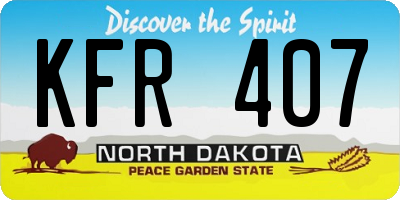 ND license plate KFR407