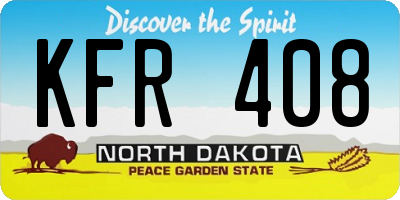 ND license plate KFR408