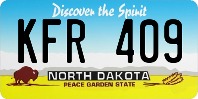 ND license plate KFR409