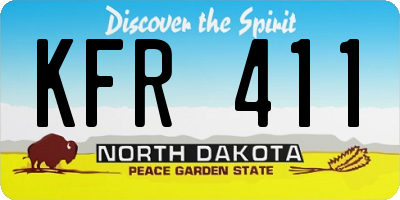 ND license plate KFR411