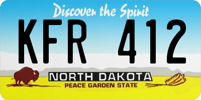 ND license plate KFR412