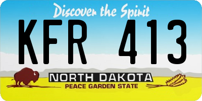 ND license plate KFR413