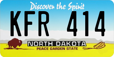 ND license plate KFR414