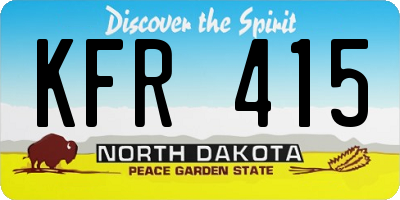 ND license plate KFR415