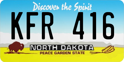 ND license plate KFR416