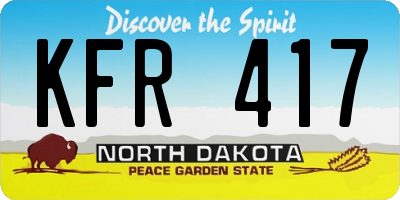 ND license plate KFR417