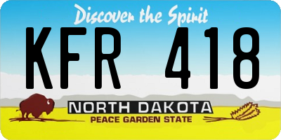 ND license plate KFR418