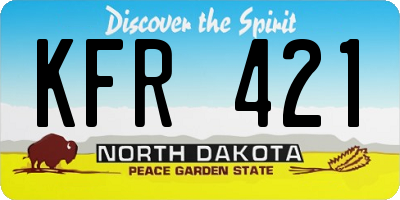 ND license plate KFR421