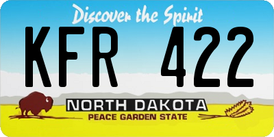 ND license plate KFR422