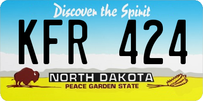 ND license plate KFR424