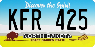 ND license plate KFR425