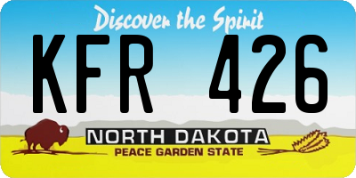 ND license plate KFR426