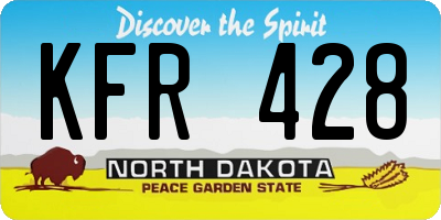 ND license plate KFR428